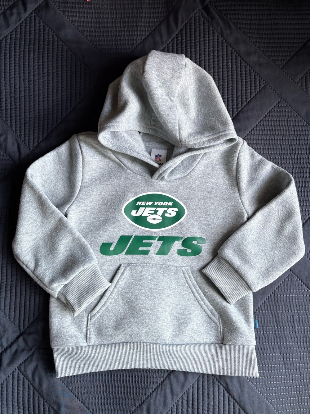 NFL Gray Hoodie with Green New York Jets Logo